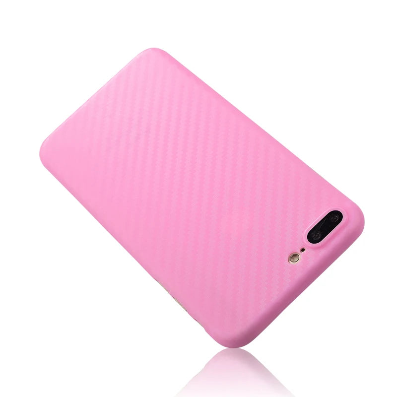 Luxury Simple Slim Carbon Fiber Soft Case For Apple iphone X XR XS Max 10 7 8 6S 6 plus SE 5 5S Silicon Thin Back Cover Coque