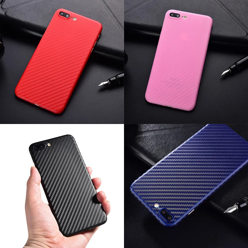 Luxury Simple Slim Carbon Fiber Soft Case For Apple iphone X XR XS Max 10 7 8 6S 6 plus SE 5 5S Silicon Thin Back Cover Coque