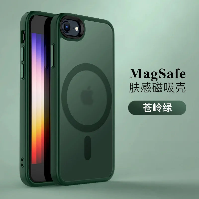 Magnetic Case For Magsafe Mag Safe iPhone SE 3 2 2022 2020 8 16 E 16e 16Pro 15 Pro Max 14 Plus 13 12 11 Black Cover Accessories