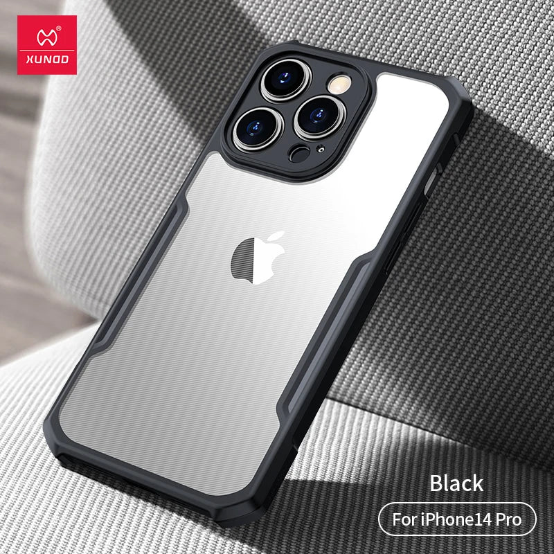 For iPhone 15 Pro Max Case  For iPhone 13 14 15 Pro Plus Max Shockproof Phone Cases Transparent Back Cover Protective Shell