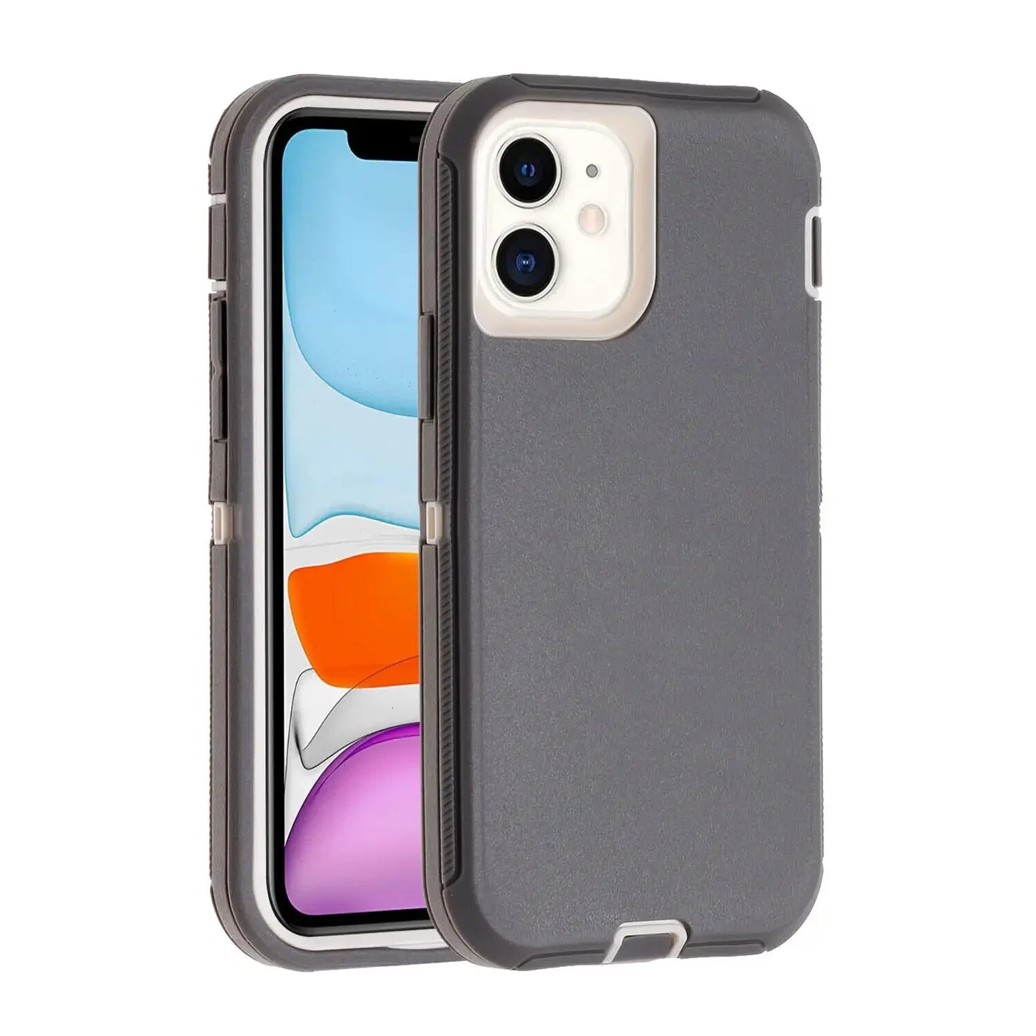 3 in 1 Defend Case For iPhone 16 11 12 13 14 Pro Max 15 Plus 7 8 SE 2022 Xs XR Original Heavy Duty Shockproof Hybrid Cover Cases