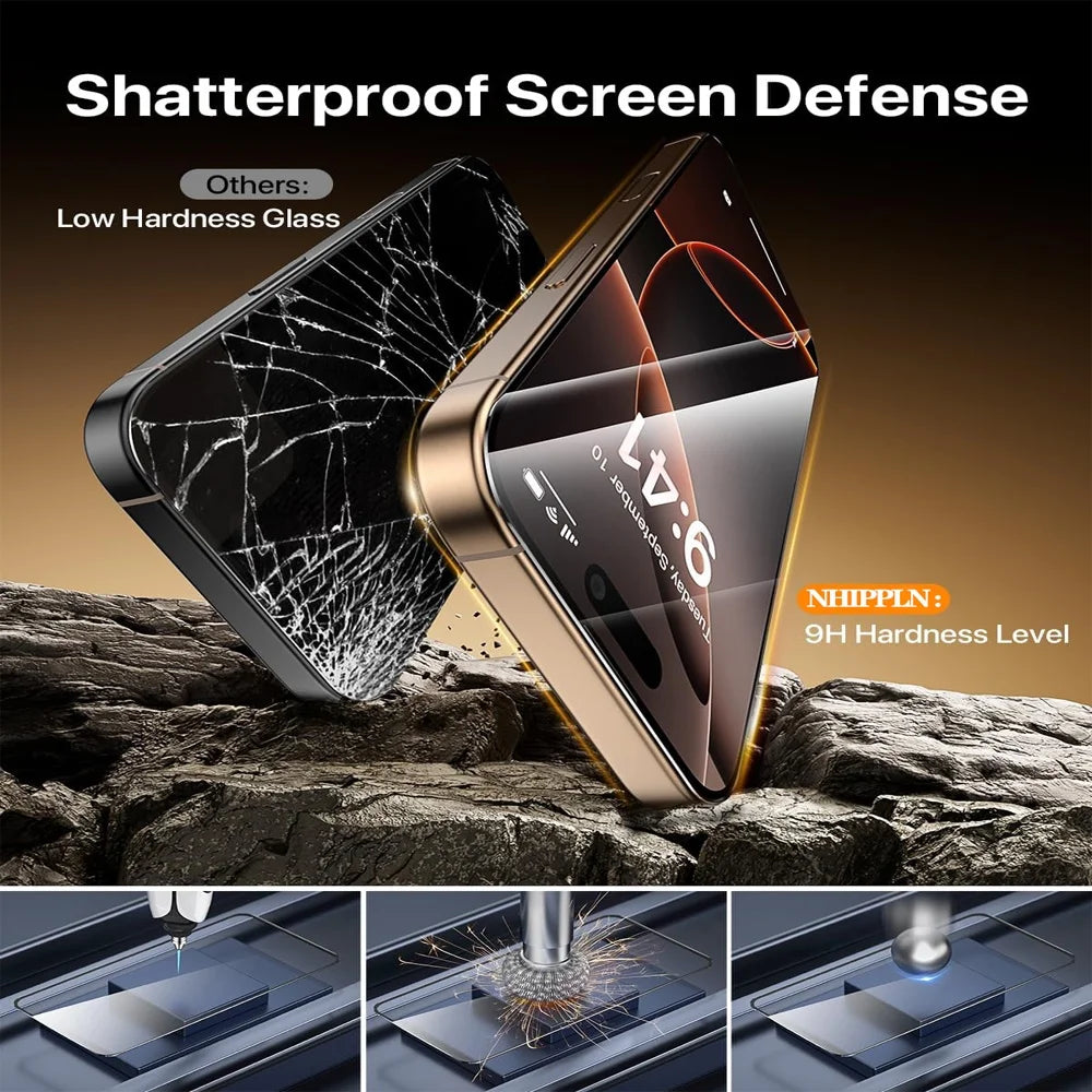 1-3PCS Front Protective Film For iPhone 16 15 Pro Max Glass Screen Protector iPhone 16e 15 14 13 12 11 Pro Max Tempered Glass iPhone15 Pro Pelicula Cristal Templado Apple 15Pro HD Anti-Scratch Phone Protection Glass