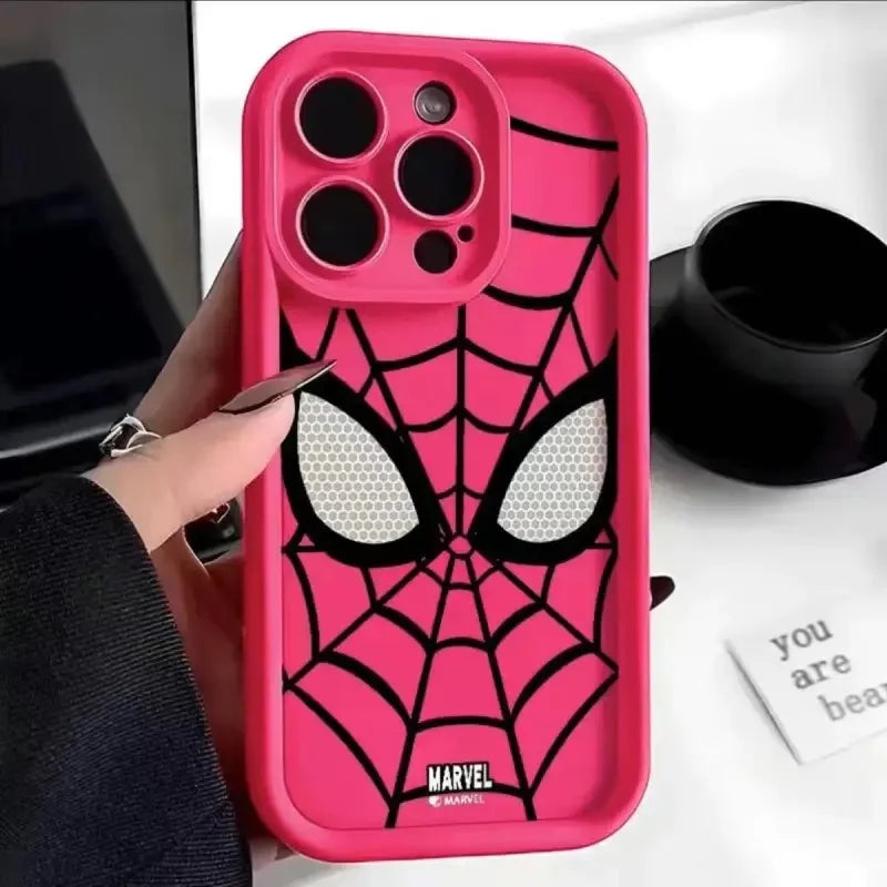 Marvel Spider Man Plain Multistep TPU Phone Case For iPhone 16 15 14 13 12 11 Pro Max XR XS 7 8 Plus Soft Silicone Cool Cover