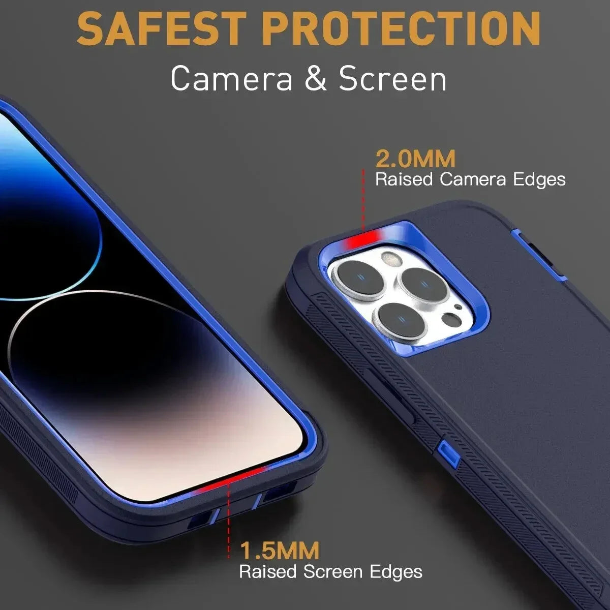Luxury 3in1 Armor Otter CASE BOX for IPhone 16 15 14 13 12 11 Pro Max XS XR Plus Shockproof Soft Bumpers Protective Hard Cover