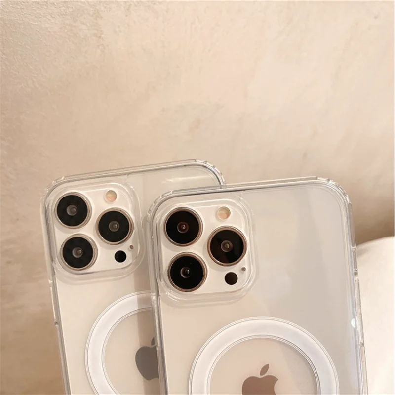 Original Clear For Magsafe Magnetic Wireless Charging Animation Case For iPhone 16 15 14 13 12 11 Plus Mini Pro Max XS XR Cover