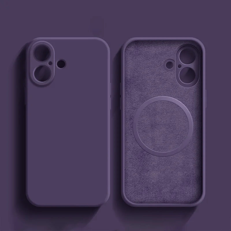 For Apple iPhone Case 16 15 Pro Max Liquid Silicone Magnetic For Magsafe Phone Protection 14 13 12 Plus Mini Funda Accessory