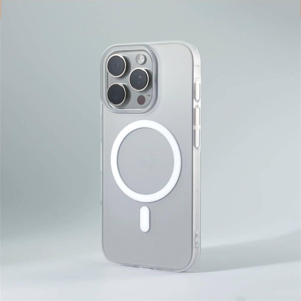 1.0 MM Ultra Thin Matte Hard PC Translucent Case For iPhone 16 15 14 Plus 13 12 Pro Max Magsafe Magnetic Wireless Charge Cover