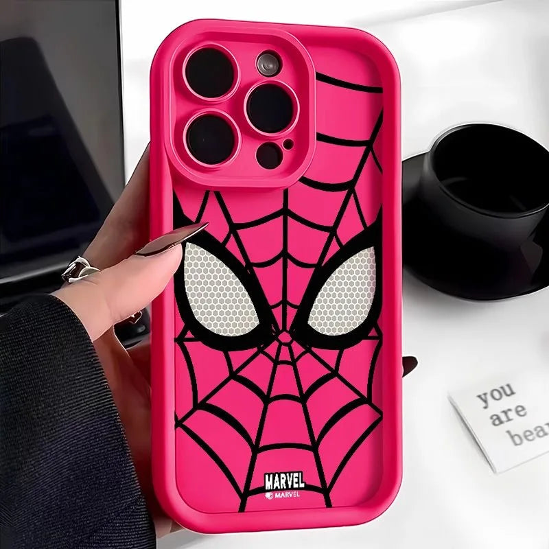 Marvel Spider Man Plain Multistep TPU Phone Case For iPhone 16 15 14 13 12 11 Pro Max XR XS 7 8 Plus Soft Silicone Cool Cover