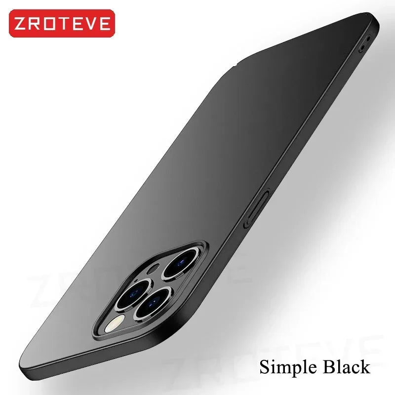 For iPhone 16 15 14 13 12 Pro Max Case  Luxury Slim Matte Hard PC Cover For iPhone16 iPhone14 iPhone15 Plus Phone Cases