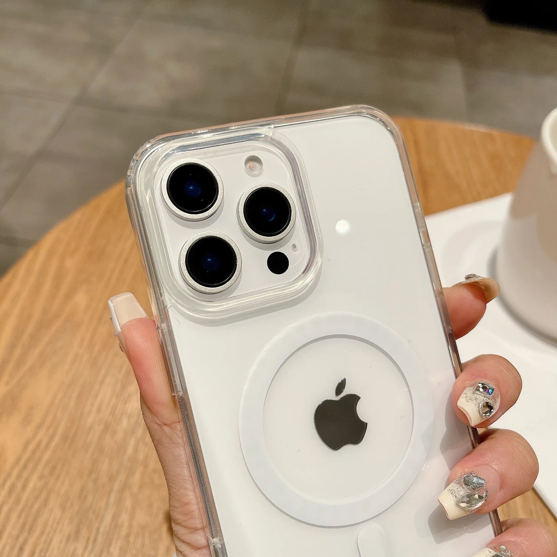 Luxury Clear Magnetic Case for MagSafe for iPhone 16 Plus 16 Pro Max Case With Camera Touch Buttons Case Wireless Charging Cover