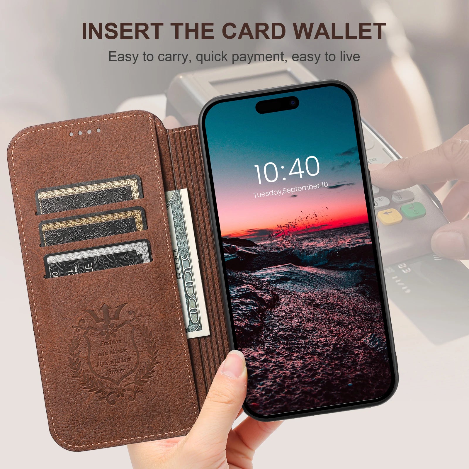 Compatible Wireless Charging Leather Phone Case For iPhone 12 13 14 16 Pro Max 15 Plus Flip Cover Wallet Card Holder