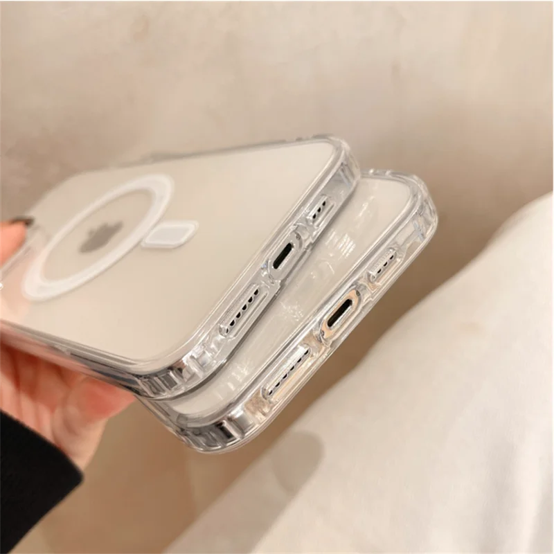 Original Clear For Magsafe Magnetic Wireless Charging Animation Case For iPhone 16 15 14 13 12 11 Plus Mini Pro Max XS XR Cover