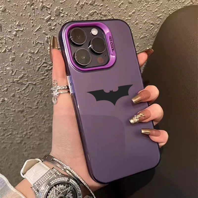 Bat Spider Pattern Matte Texture Phone Case For iPhone 16 15 14 13 12 11 Pro Max 16E XS XR 7 8 Plus SE2 Shockproof Bumper Cover