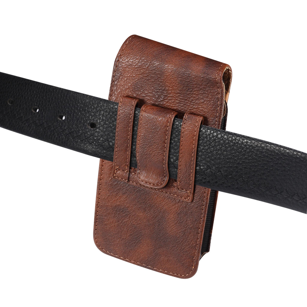5.2-7.0 inch Leather Mobile Phone Bag For iPhone/Samsung/Xiaomi/Sony/LG Smartphone Waist Bag Casual Belt Pouch Holster Case