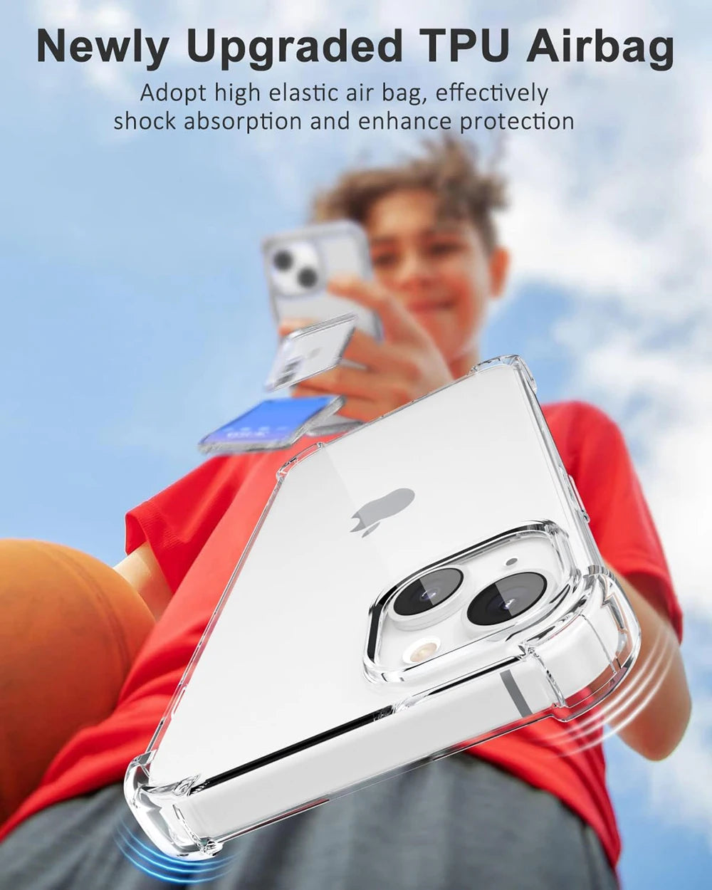 Shockproof Clear Silicone Case For iPhone 16 15 14 13 12 11 Pro Xs Max Mini XR X 7 8 6s Plus 6 SE 2020 2022 2016 5 5S Back Cover