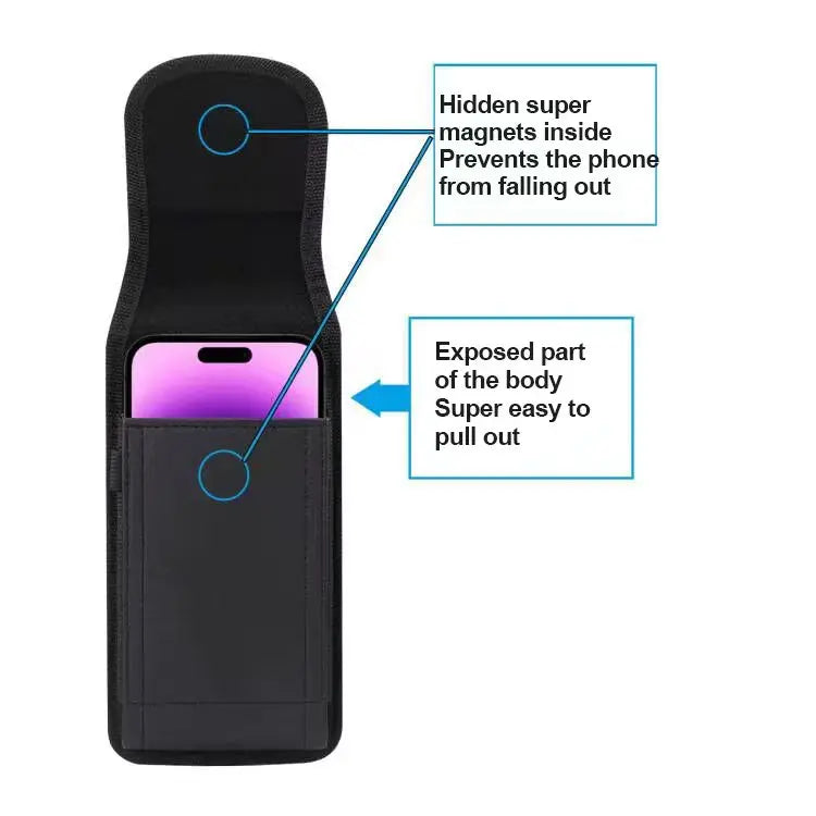 PU Leather Phone Case Phone Pouch for iPhone Samsung Huawei Xiaomi Vertical Flip Waist Bags Belt Clip Cover Phone Bag