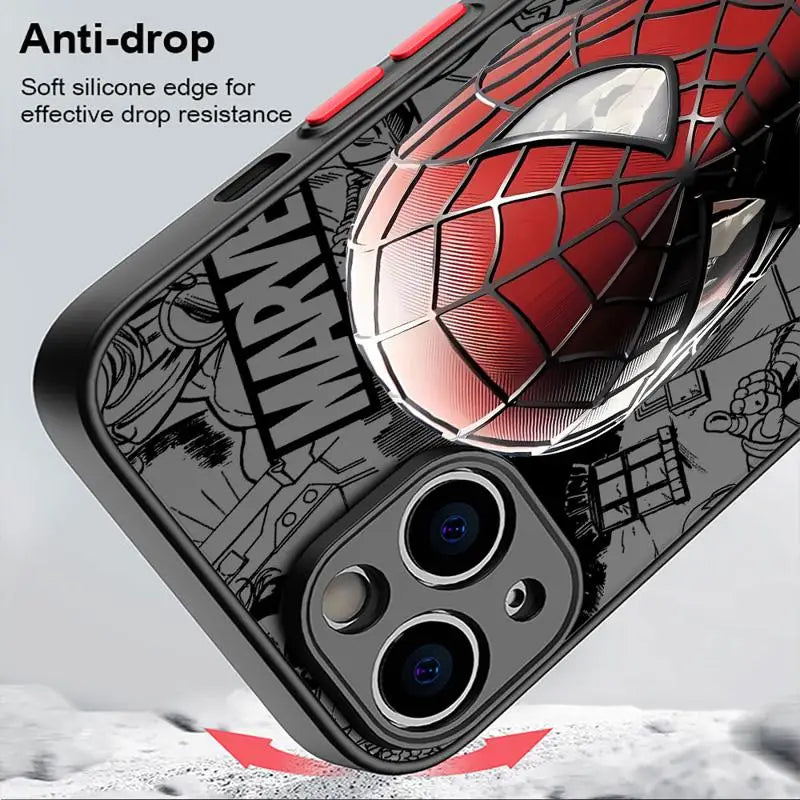 Spider-Man Venom Cover Phone Case for iPhone 11 12 Mini 13 14 16 15 Pro 15 16 Pro Max Matte Hard Shell