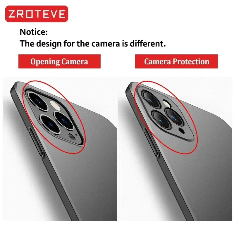 For iPhone 16 15 14 13 12 Pro Max Case  Luxury Slim Matte Hard PC Cover For iPhone16 iPhone14 iPhone15 Plus Phone Cases