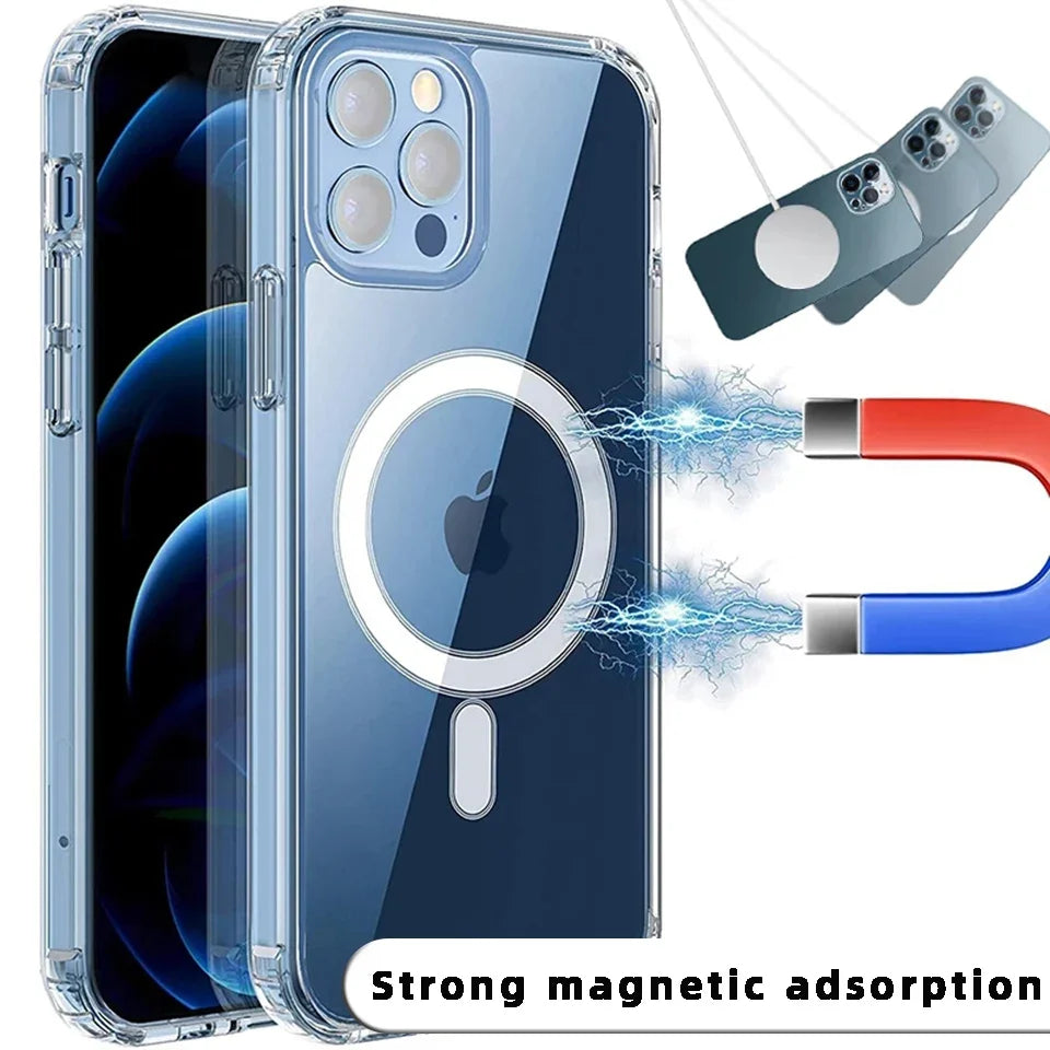 Case For Iphone 15 Pro Compatible With Magsafe Wireless Charger Case Cover Magnetic For Iphone 14 Plus 13pro Max 12 Mini Macsafe