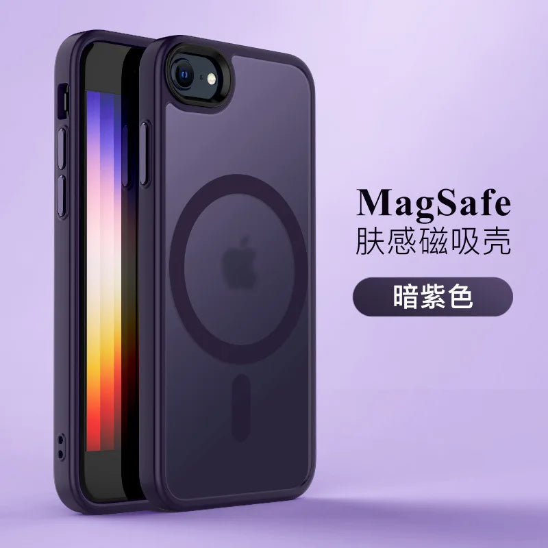 Magnetic Case For Magsafe Mag Safe iPhone SE 3 2 2022 2020 8 16 E 16e 16Pro 15 Pro Max 14 Plus 13 12 11 Black Cover Accessories