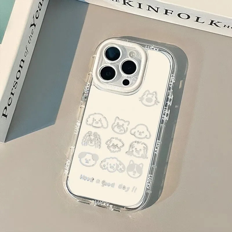 Cut Cat Aninal Phone Case For iPhone 13 Funda iPhone 11 14 15 16 Pro Max 12 XR X Xs 7 8 Plus  SE 15pro 13pro Silicone Soft Cover