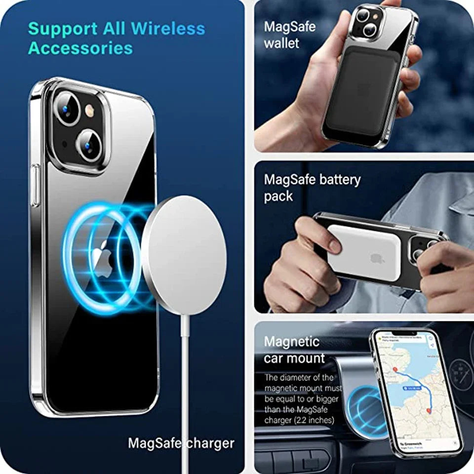 For Magsafe Magnetic Case For Iphone 15 Pro Max 14 Tpu Phone Cases For Iphone 15 Plus 15pro 14pro 13 Mini 12 Protective Fundas