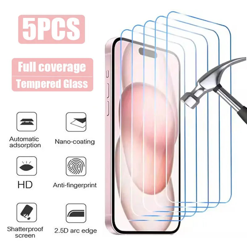 For iPhone16 Pro Max 5PCS Glass