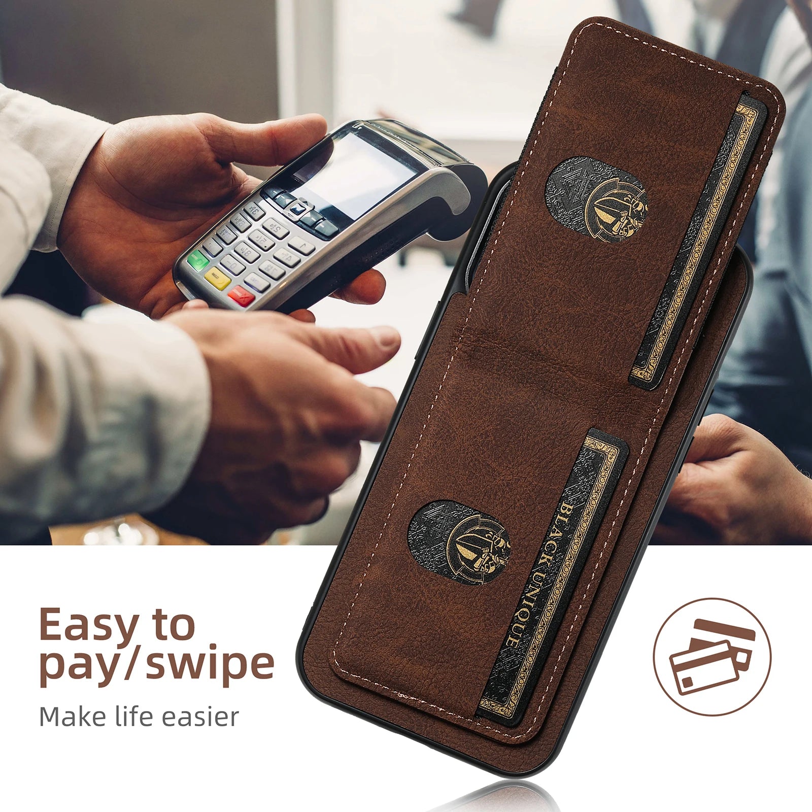 Luxury Leather Magnet Card Holder Phone Case Flip Wallet Kickstand Cover For iPhone 16 15 14 13 12 11 Pro Plus Max