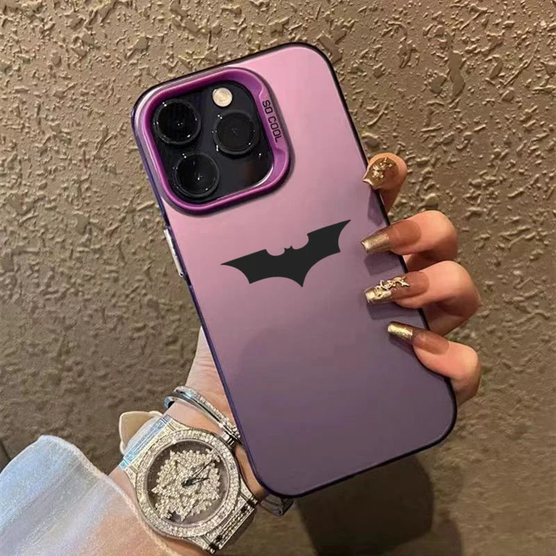 Bat Spider Pattern Matte Texture Phone Case For iPhone 16 15 14 13 12 11 Pro Max 16E XS XR 7 8 Plus SE2 Shockproof Bumper Cover