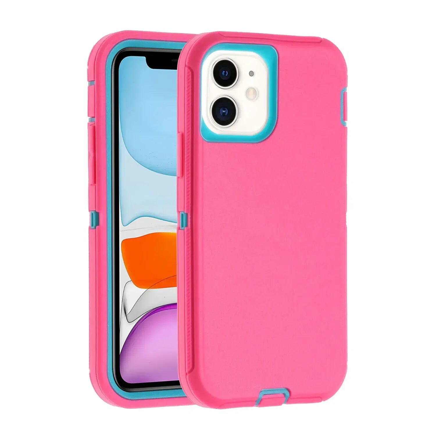 3 in 1 Defend Case For iPhone 16 11 12 13 14 Pro Max 15 Plus 7 8 SE 2022 Xs XR Original Heavy Duty Shockproof Hybrid Cover Cases