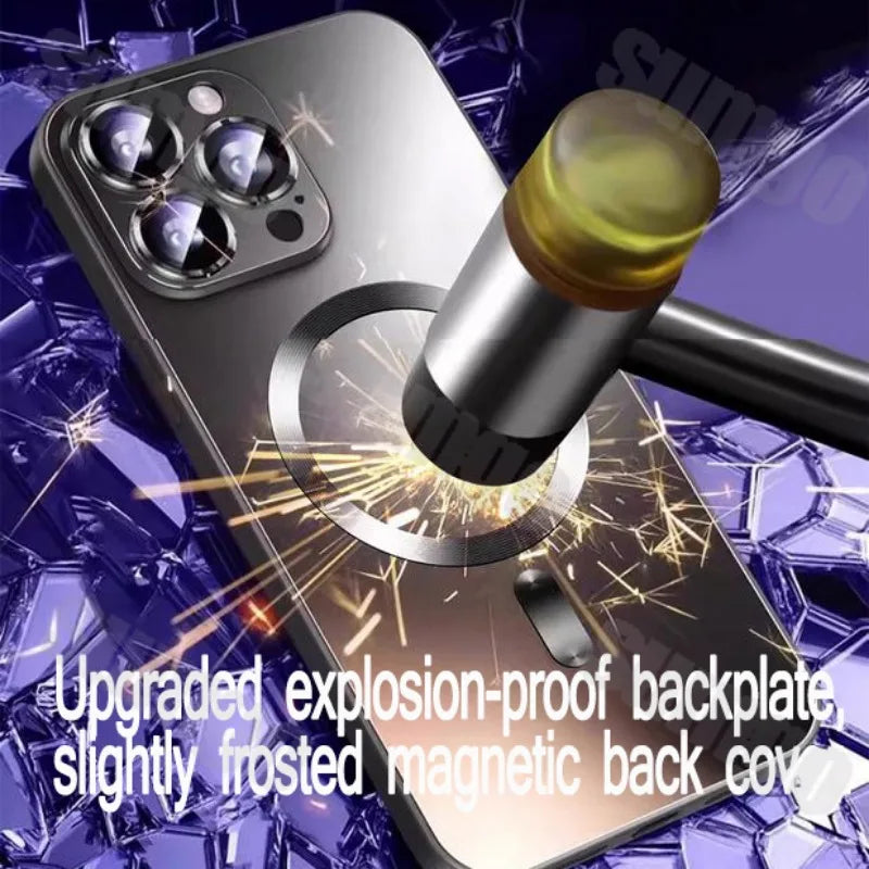 Luxury 16 Black Magsafe Magnetic Case for iPhone 16 15 14 13 12 11 Pro Max Plus Soft Silicone Matte Antiskid Lens Protect Cover