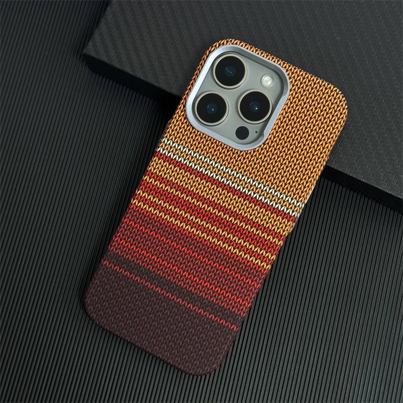Luxury Carbon Fiber Relief Magsafe Phone Case For iPhone 13 14 15 16 Pro Max Metal Lens Matte Wireless Charging Shockproof Cover