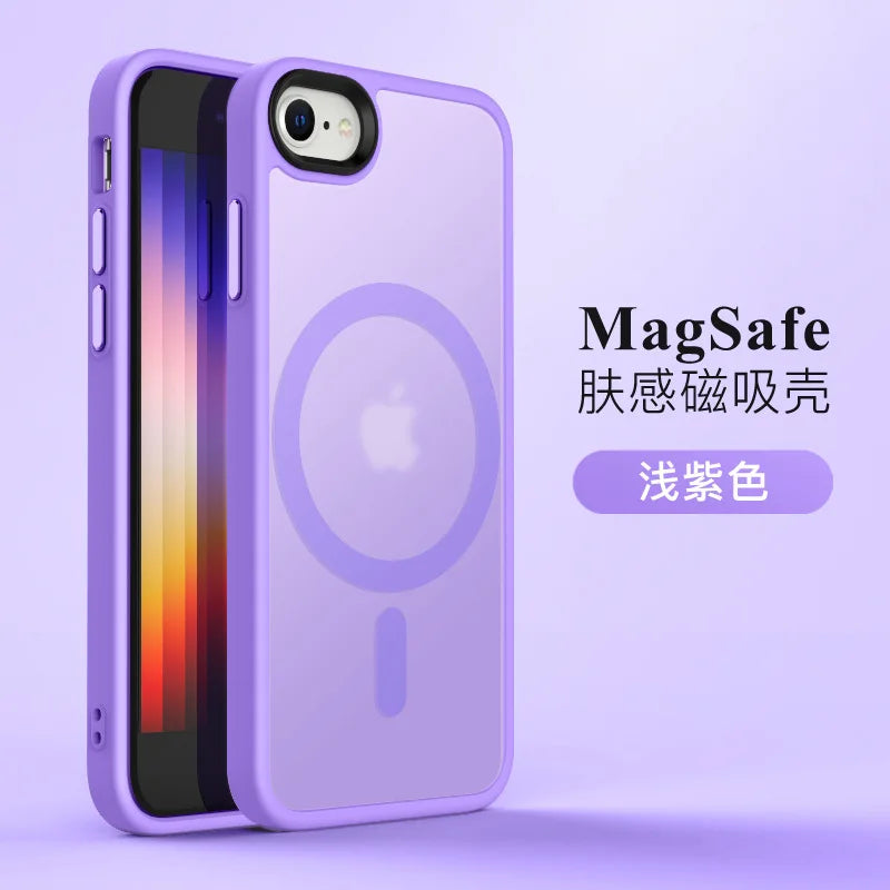 Magnetic Case For Magsafe Mag Safe iPhone SE 3 2 2022 2020 8 16 E 16e 16Pro 15 Pro Max 14 Plus 13 12 11 Black Cover Accessories