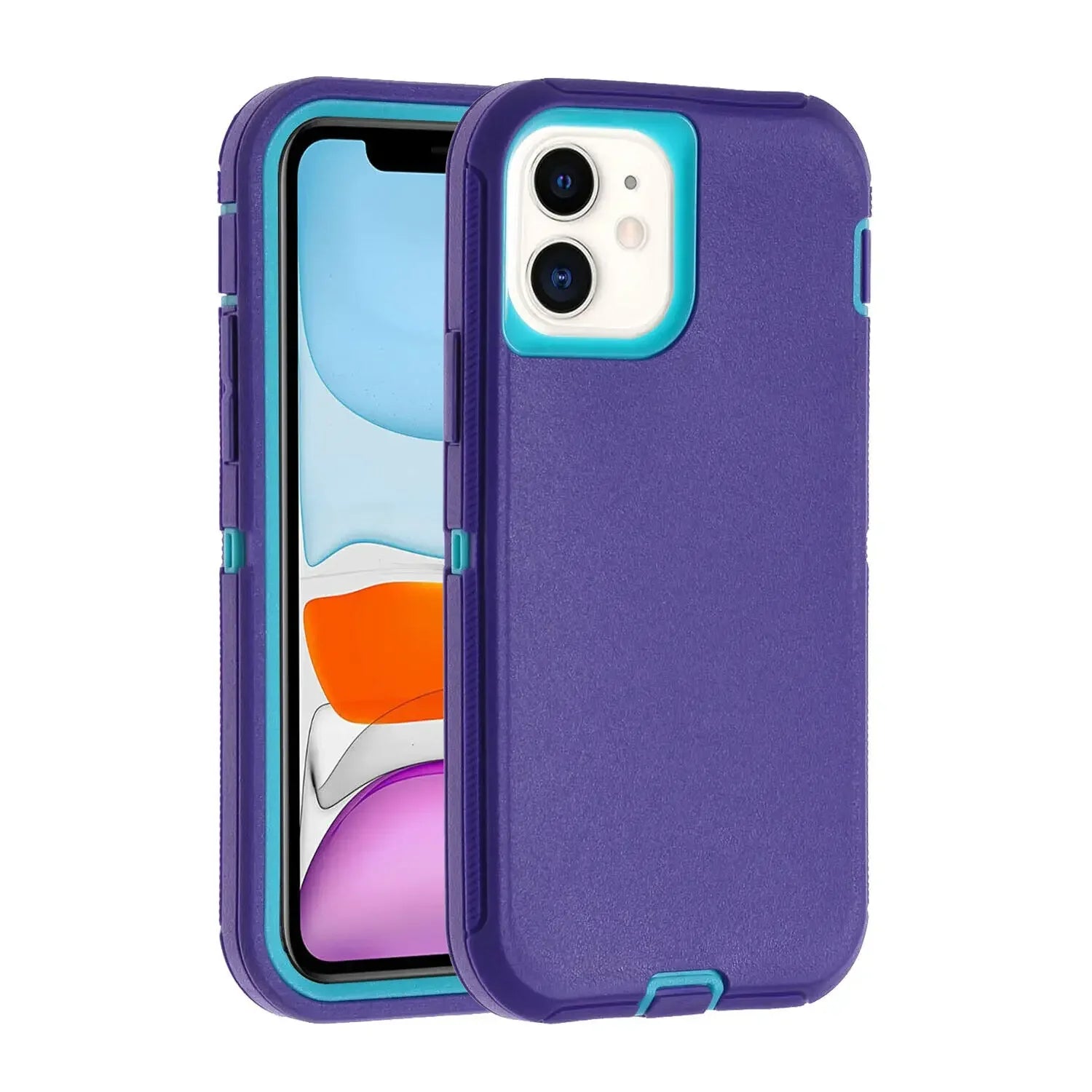 3 in 1 Defend Case For iPhone 16 11 12 13 14 Pro Max 15 Plus 7 8 SE 2022 Xs XR Original Heavy Duty Shockproof Hybrid Cover Cases