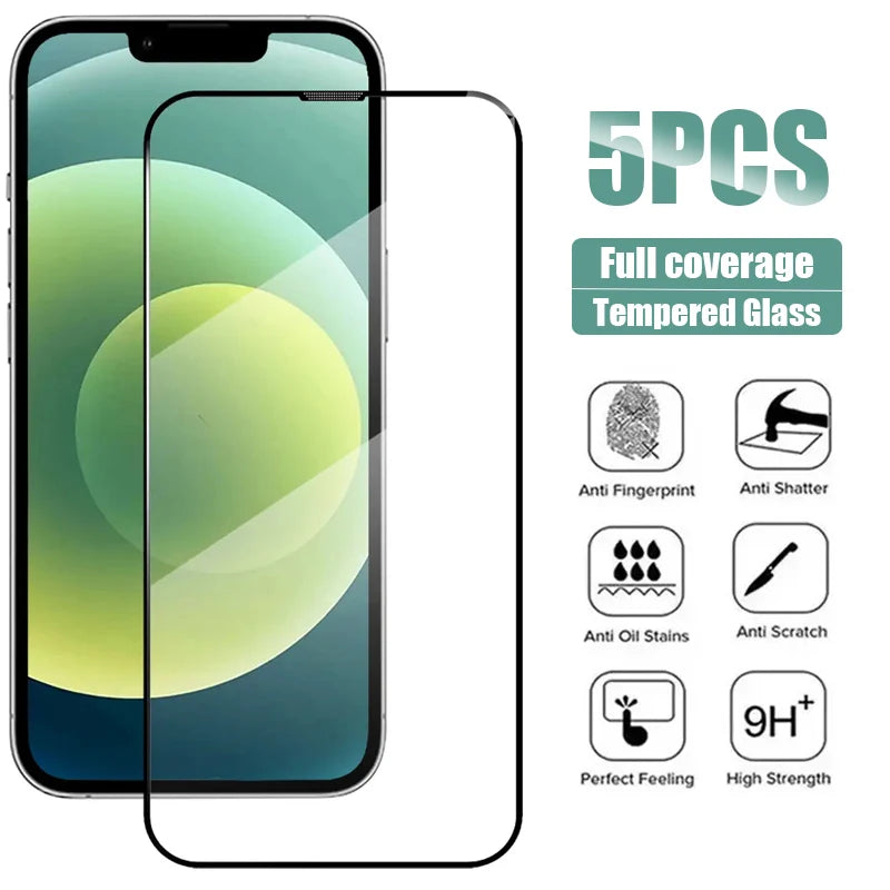 For iPhone16 Pro Max 5PCS Black Glass