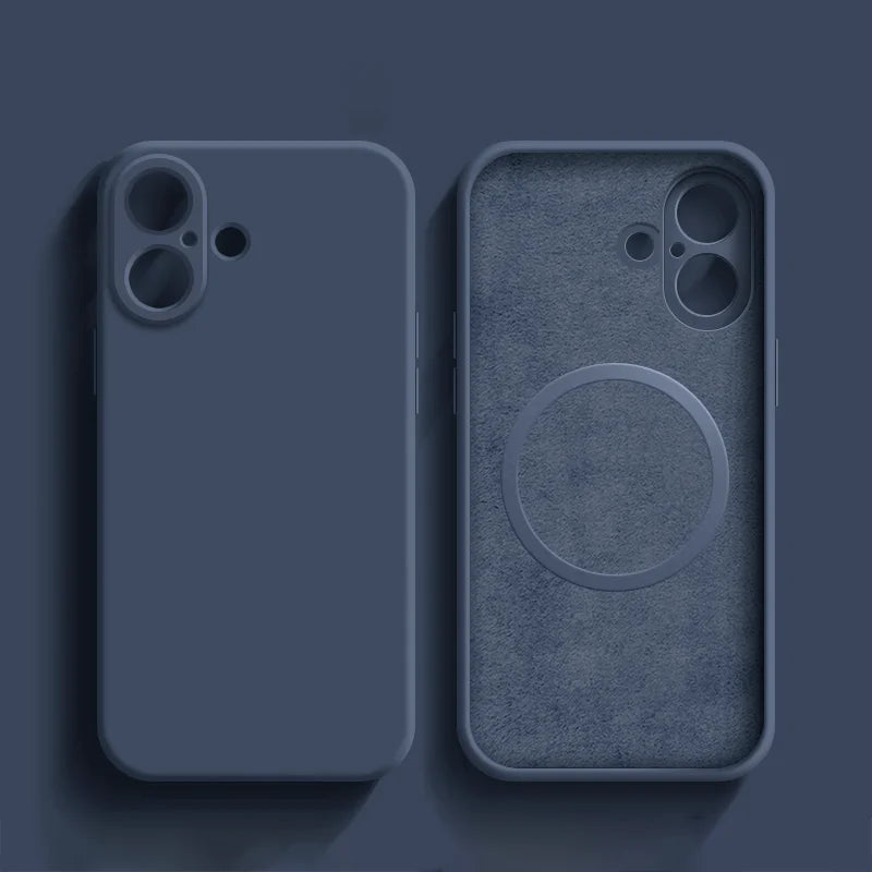 For Apple iPhone Case 16 15 Pro Max Liquid Silicone Magnetic For Magsafe Phone Protection 14 13 12 Plus Mini Funda Accessory