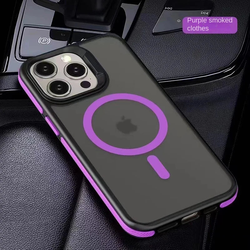 Magnetic Luxury Matte Translucent Armor Shockproof Case For iPhone 16 15 14 13 12 11 Pro Max Plus Magsafe Wireless Charge Cover