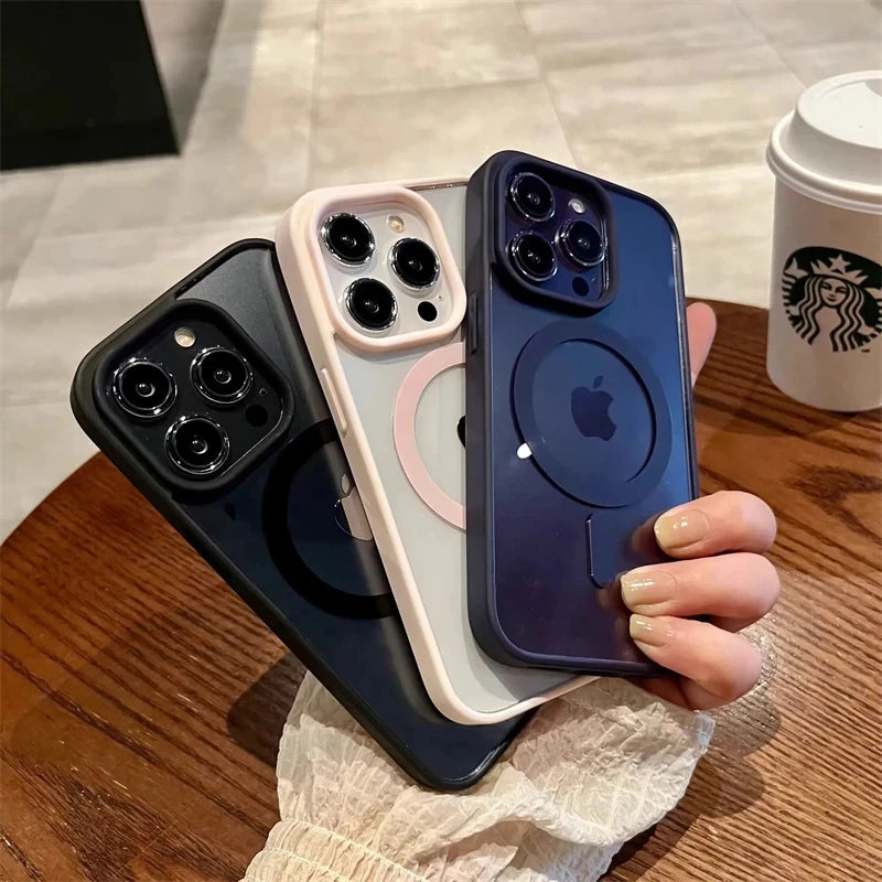 Luxury Clear Magnetic Wireless Charge For Magsafe Case For iPhone 16 15 13 12 11 Pro Max 15 14 Plus Phone Cases Shockproof Cover