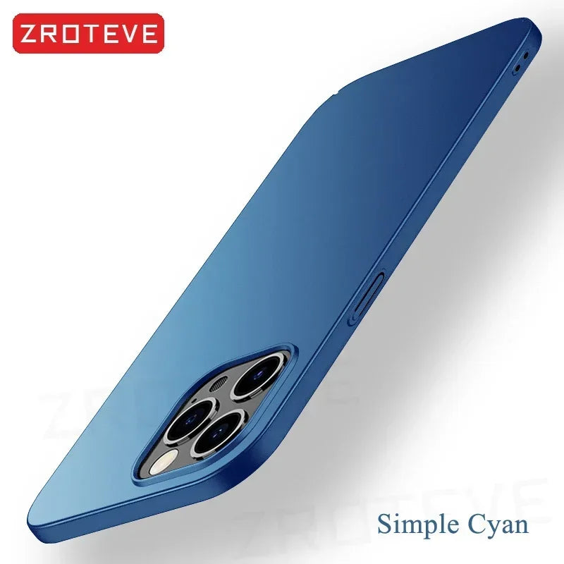 For iPhone 16 15 14 13 12 Pro Max Case  Luxury Slim Matte Hard PC Cover For iPhone16 iPhone14 iPhone15 Plus Phone Cases
