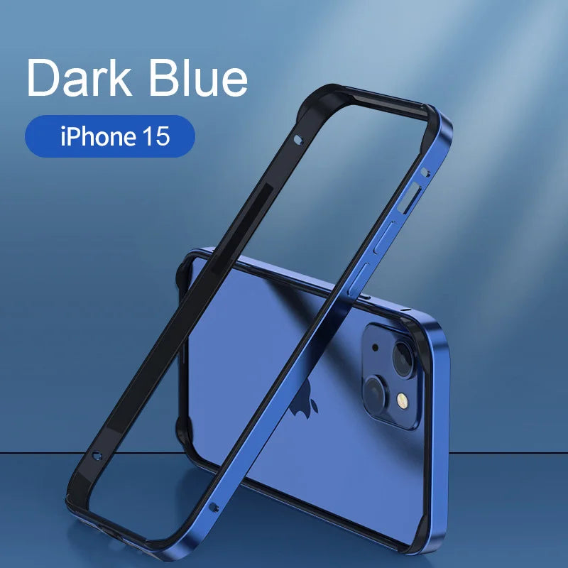 Hybrid Silicone Frame Aluminum Metal Phone Case For iPhone 16 15 14 13 12 Pro Max Better Heat Bumper