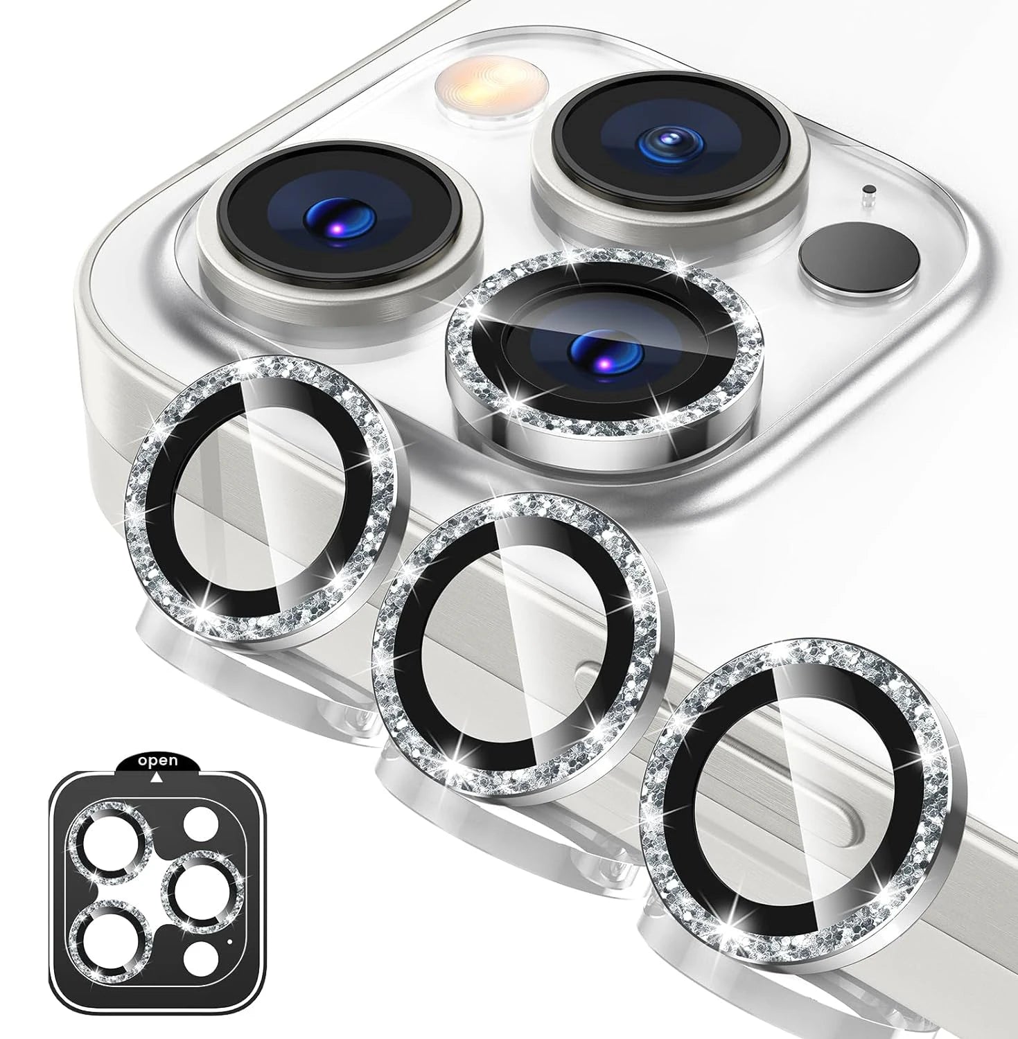 Titanium Tempered Glass Camera Lens Protector Cover For iPhone 16 15 Pro Max 14 Plus 13 Mini 12 11 15Pro 14Pro Phone Accessories