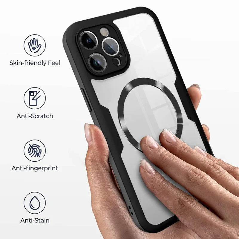 Magnetic For Magsafe 360 Full Body Front+Back Clear Case For iPhone 16 15 11 12 13 14 Pro Max Silicone Bumper Shockproof Cover