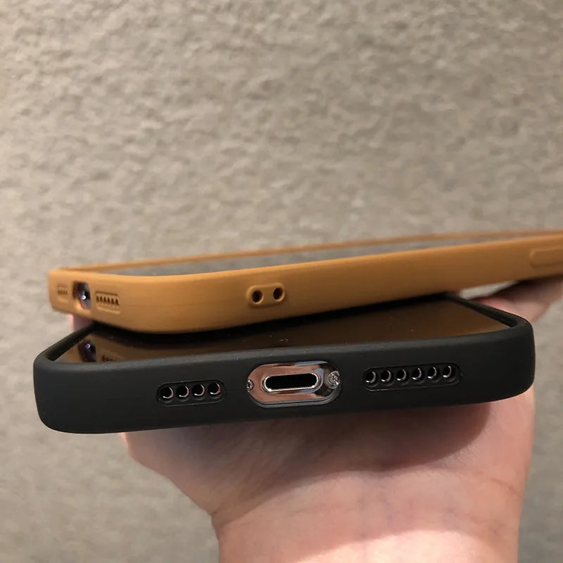 Matte Silicone Soft Phone Case For iPhone 16 15 14 13 12 11 Pro Max Mini XR X XS 16E 8 7 15 Plus SE2 Camera Lens Portector Cover