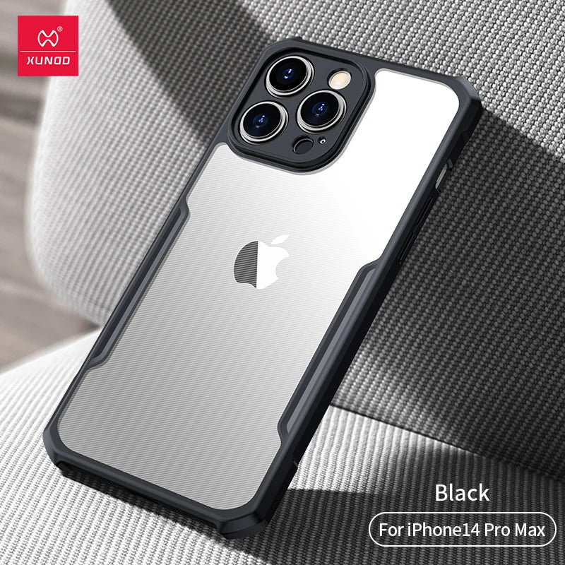 For iPhone 15 Pro Max Case  For iPhone 13 14 15 Pro Plus Max Shockproof Phone Cases Transparent Back Cover Protective Shell