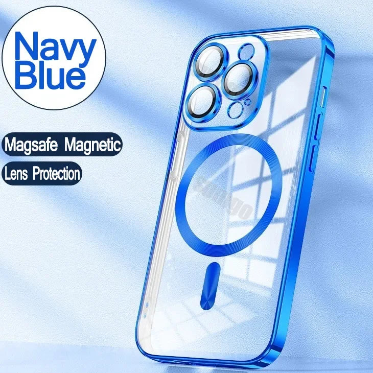 Official New Desert Gold Wireless Charging Magsafe Case iPhone 16 15 14 13 12 11 Pro Max Plus Magnetic Electroplate Bumper Cover
