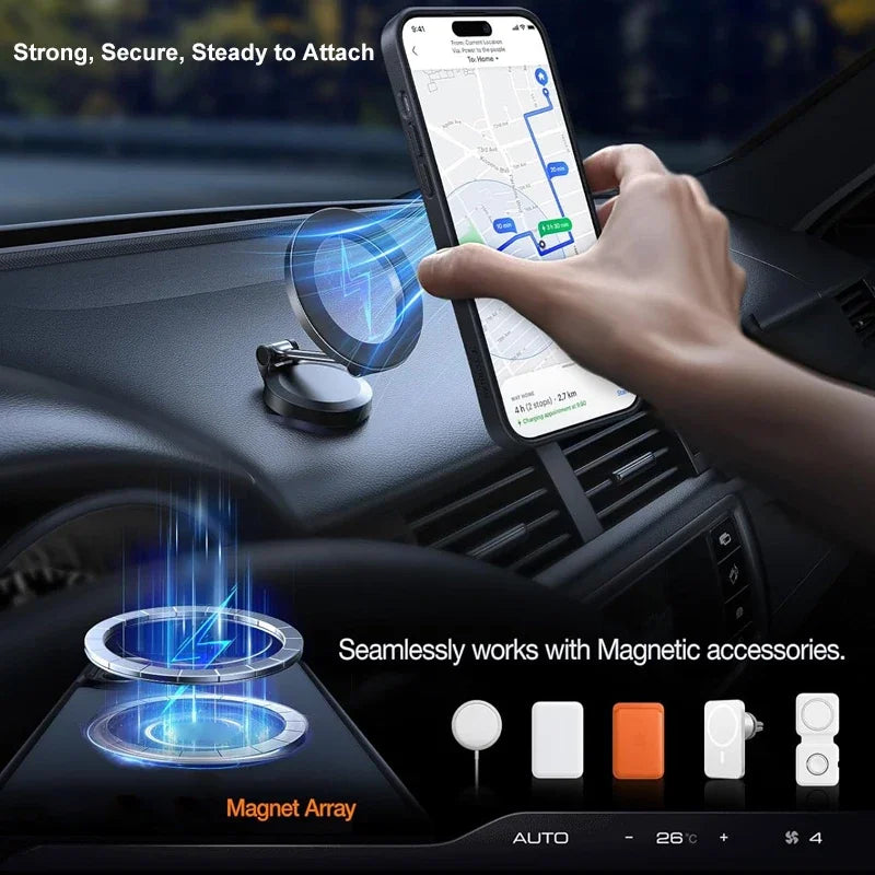 Magnetic Phone Case with Kickstand for iPhone 16 15 14 Pro Max 13 12 11 Stand Cases Shockproof Back Cover with Holder
