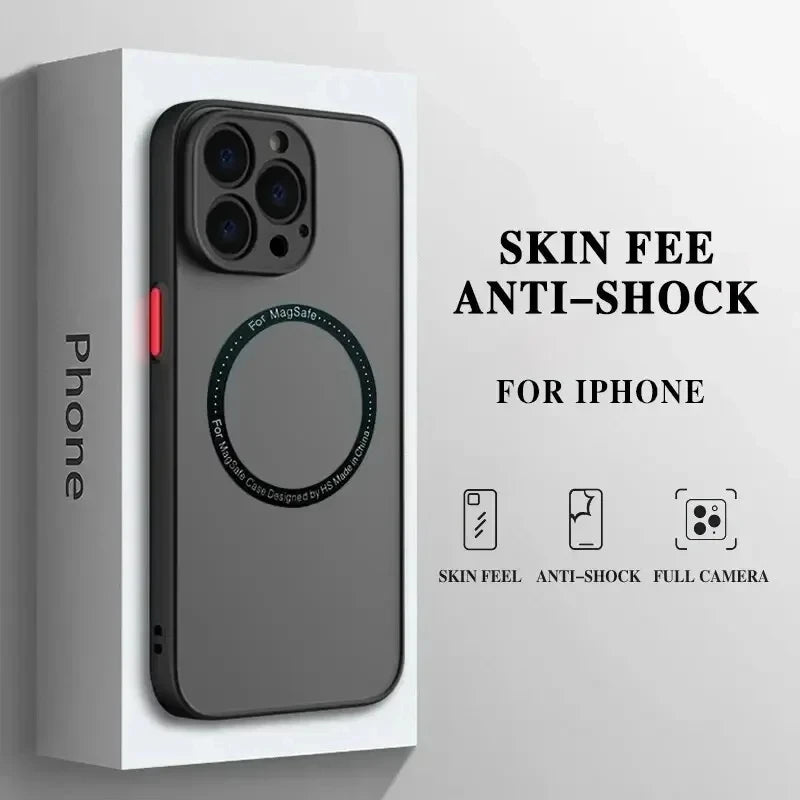 Armor Magnetic Magsafe Wireless Charge Case On for iPhone 16 15 14 13 11 12 Pro Max 13 Mini 14 Plus Cover Funda