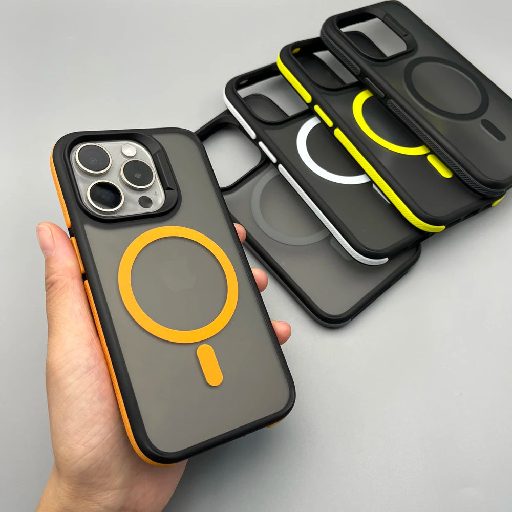 Magnetic Luxury Matte Translucent Armor Shockproof Case For iPhone 16 15 14 13 12 11 Pro Max Plus Magsafe Wireless Charge Cover