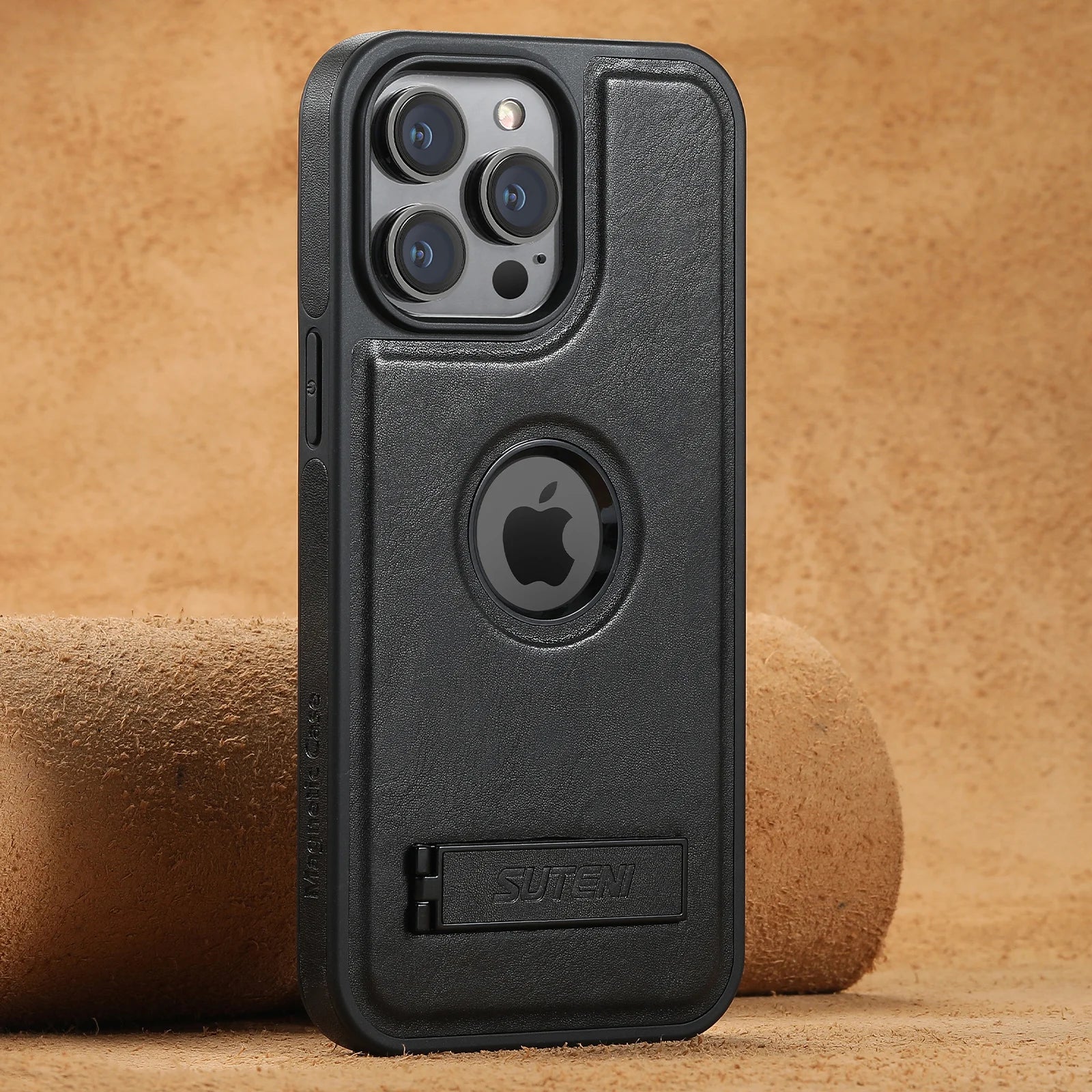 Luxury PU Leather MagSafe Magnetic Wireless Charging Case Stand Phone Case For iPhone 16 Pro Max 15 Plus 14 13 12