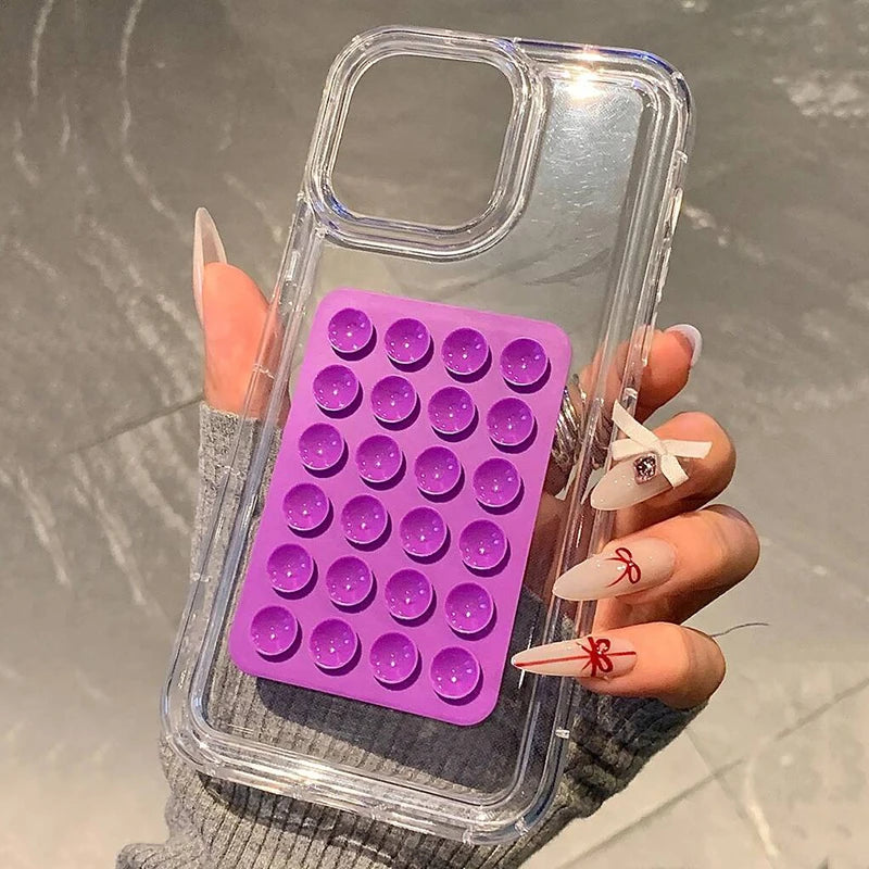Phone Case For iPhone 16 15 14 Pro Max Plus 16E 11 12 13 Pro 7 8 XR X XS SE2 3D Suction Cup Airbag Transparent Shockproof Cover